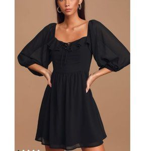 LULUS NEW Love Potion Black Smocked Mini Dress XS